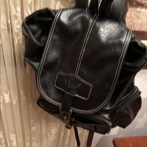 Black Leather Backpack
